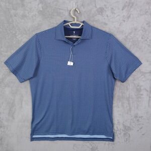 Fairway & Greene Golf Polo Shirt Mens Large Blue Geometric New